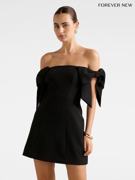 Forever New Black Adalyn Mini Bow Dress (V22799) | R$ 1.085