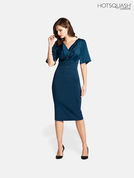 Hot Squash Blue Short Sleeve Cocktail Dress (V22814) | 201 €