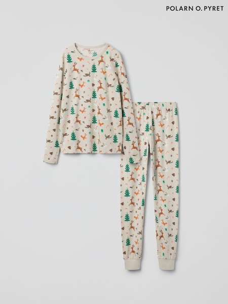 Polarn O. Pyret Natural Suede Printed Pyjamas (V22901) | 234 QAR