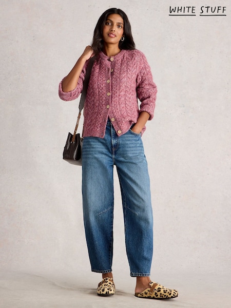 White Stuff Pink Carly Cable Cardigan (V22965) | €75
