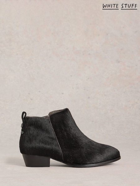 White Stuff Black Wide Fit Pony Ankle Boots (V22990) | €112