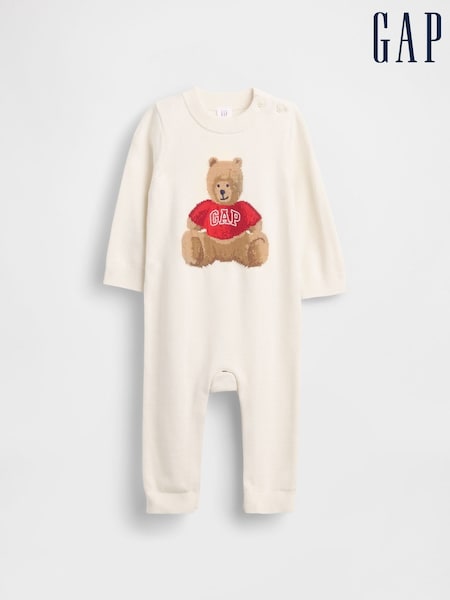 Gap White Brannan Bear Jumper 1 Piece (Newborn-24mths) (0-24mths) (V23236) | €42