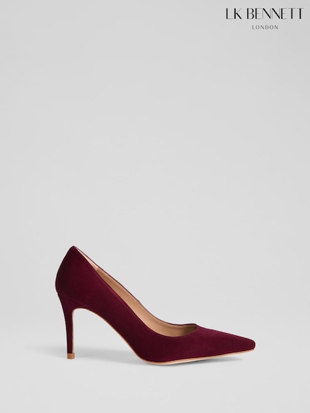 LK Bennett Red New Floret Suede Heel Courts (V23244) | R$ 1.965