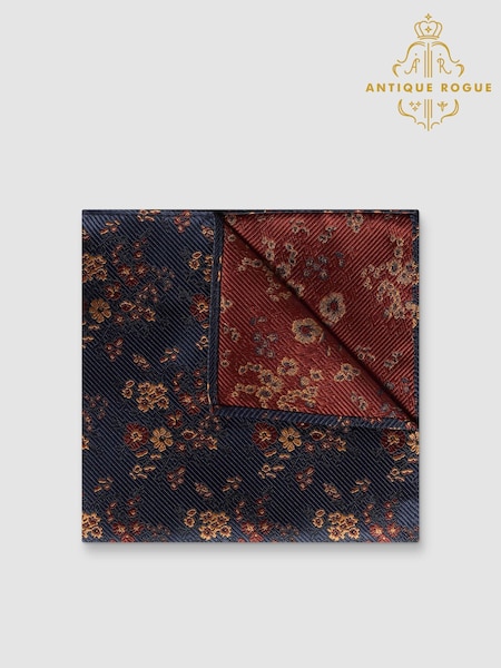 Antique Rogue Blue Busy Floral Handkerchief (V23339) | €13