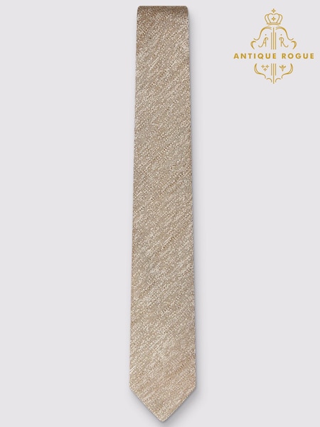 Antique Rogue Natural Plain Linen Blend Tie (V23345) | €32