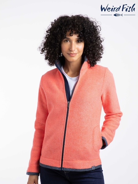 Weird Fish Pink Ariana Full Zip Grid Fleece (V23458) | €92