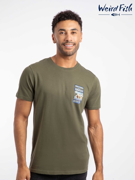 Weird Fish Green Only Fowls and Hawkses Back Print Artist T-Shirt (V23465) | €40