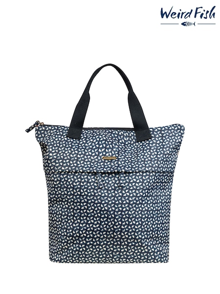 Weird Fish Sky Blue Ekora Printed Polyester Backpack (V23477) | €58