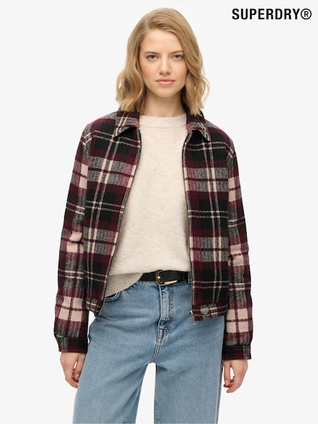 Superdry Cream Checked Ranch Quilted Jacket (V23761) | €130