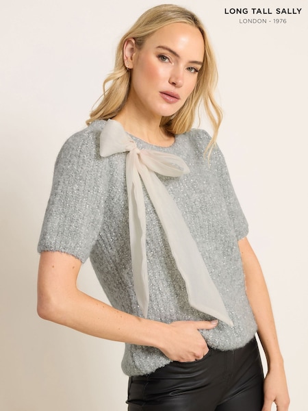 Long Tall Sally Silver Bow Detail Jumper (V23775) | €55