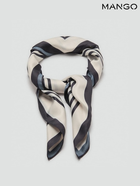 Mango Cream Geometric Stripe-Print Scarf (V24000) | €18.50