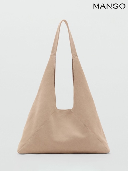 Mango Cream Suede Shoulder Bag (V24004) | €77