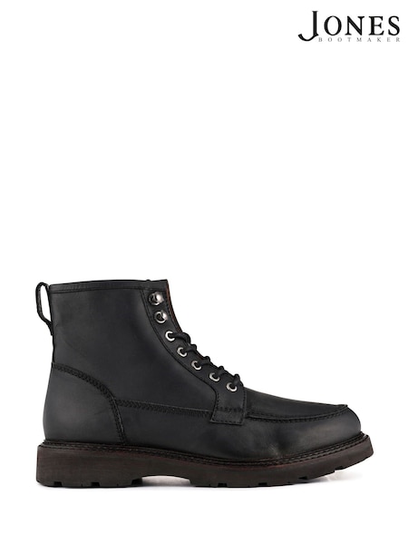 Jones Bootmaker Black Essex Chunky Leather Boots (V24042) | €172
