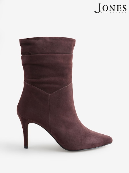 Jones Bootmaker Red Luisa Leather Stiletto Heel Boots (V24044) | €179