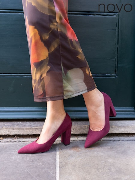 Novo Red ILLIANA Point Toe Block Heel Courts (V24163) | AED198