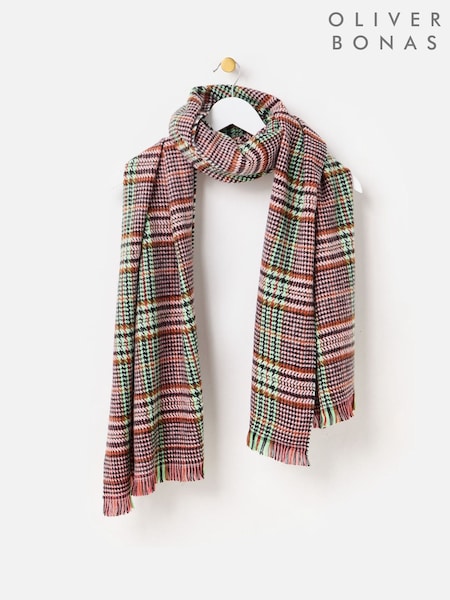Oliver Bonas Brown Tartan Midweight Scarf (V24213) | R$ 375