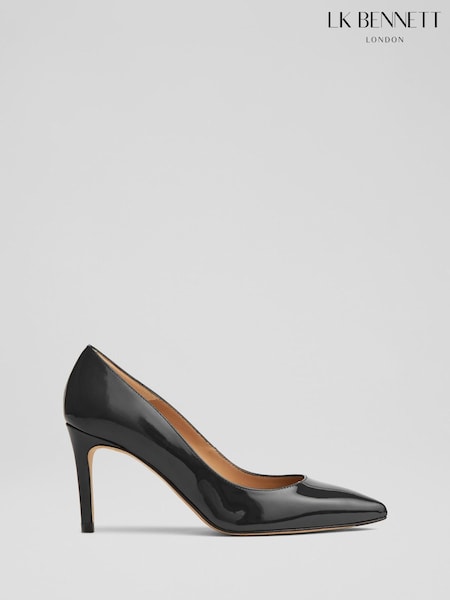 LK Bennett Black Patent Pointed Toe Courts (V24261) | AED1,450