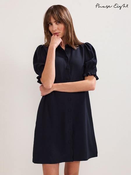 Phase Eight Blue Candice Scallop Dress (V24529) | €113