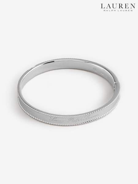 Lauren Ralph Lauren Silver Logo Script Bangle Bracelet (V24531) | €388