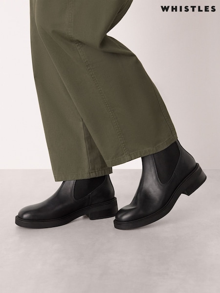 Whistles Black Elasticated Chelsea Boots (V24594) | R$ 1.825