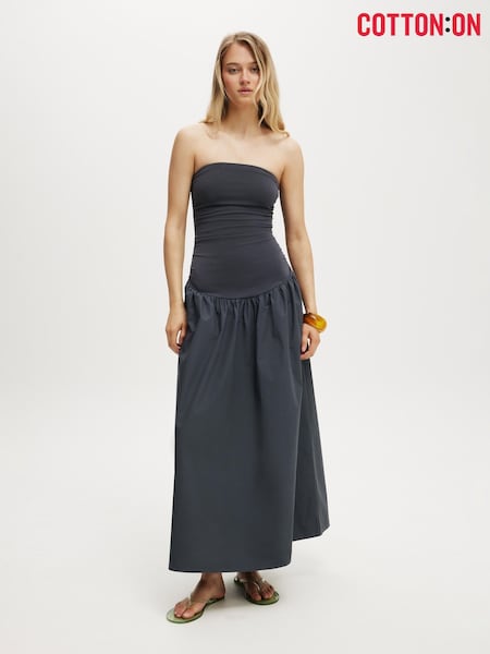 Cotton On Black Romee Shirred Side Maxi Dress (V24741) | R$ 395