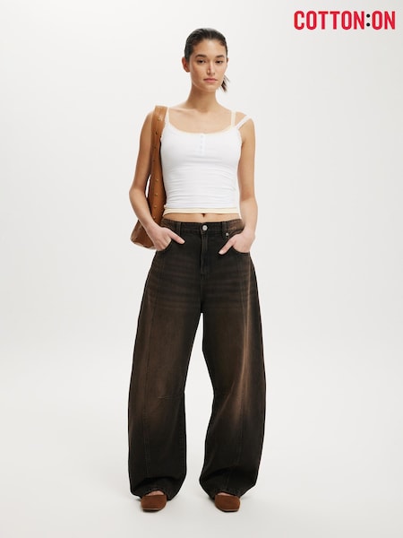 Preto - Cotton On Barrel Jeans (V24743) | R$ 545