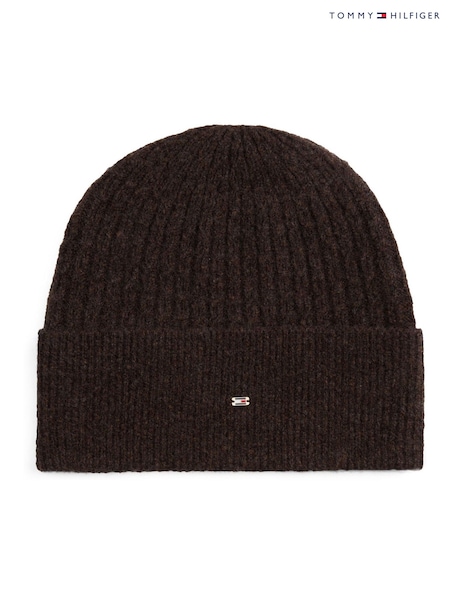 Marrón - Tommy Hilfiger Flag Cable Knit Beanie (V24750) | 78 €