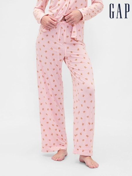 Gap Pink Gingerbread Matching Family Christmas Modal Pyjama Bottoms (V24882) | €33