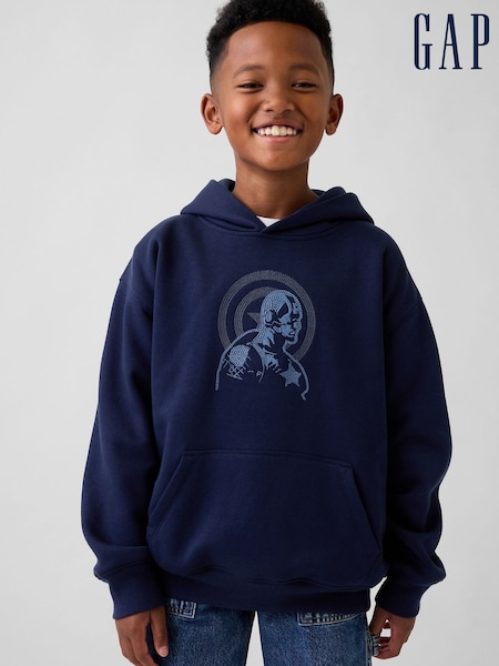Blue Iron Man - Gap Marvel VintageSoft Relaxed Hoodie (4-13yrs) (V24911) | 261 LEI