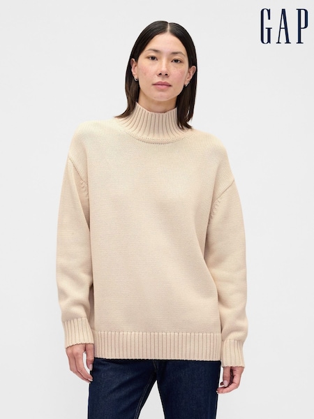 Beige - Gap Oversized Mock Neck Jumper (V24926) | 72 €