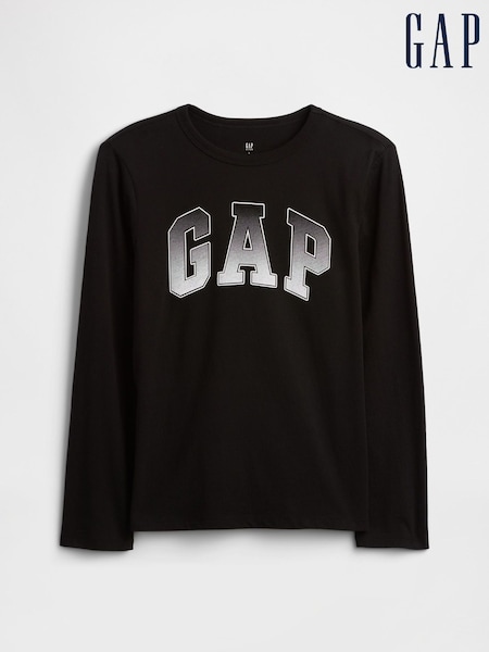 Gap Black Long Sleeve Graphic T-Shirt (4-13yrs) (V24952) | €13