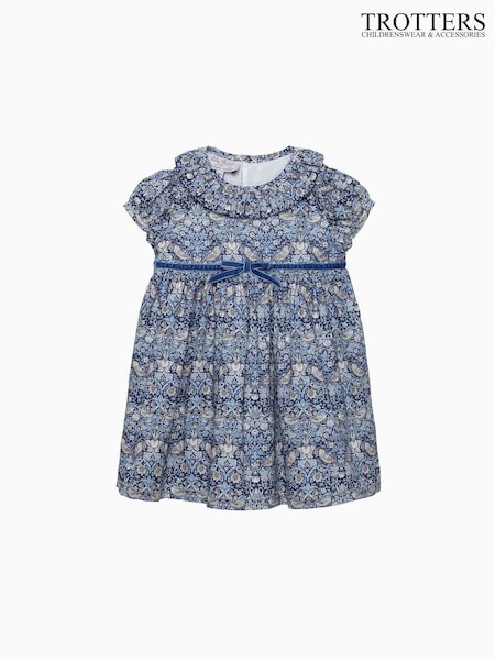 Trotters London Blue Strawberry Thief Dress (V25292) | 386 QAR