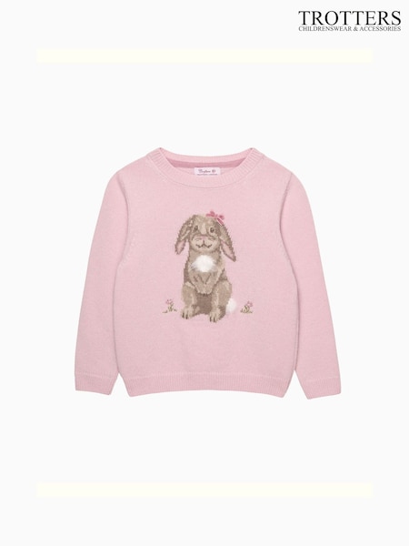 Trotters London Pink Betty Bunny Jumper (V25299) | AED361 - AED379
