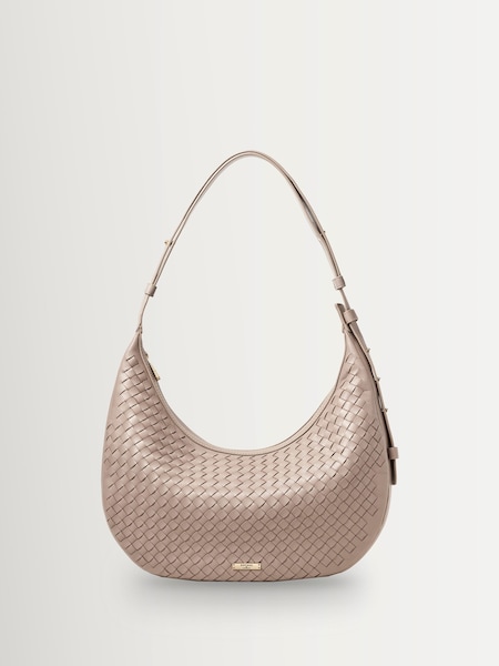Aspinal of London Brown Husdon Slouchy Crescent Slot Weave Bag (V25415) | €703