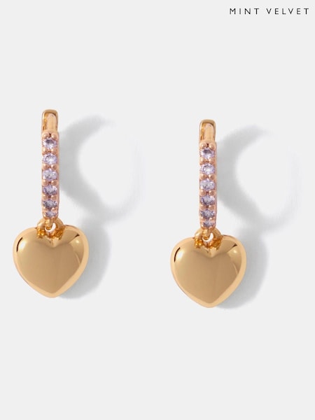 Mint Velvet Gold Plated Diamante Hoop Earrings (V25579) | AED227