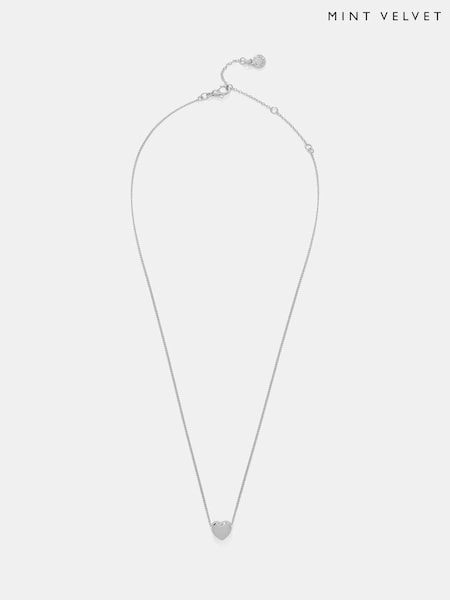 Mint Velvet Silver Plated Heart Necklace (V25588) | €59