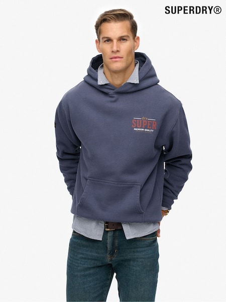 Superdry Blue Tap Room Oversized Hoodie (V25672) | R$ 545