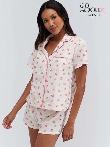 Lahka Kremna barva - Boux Avenue Stripe Christmas Shortie Pyjamas (V25879) | € 47