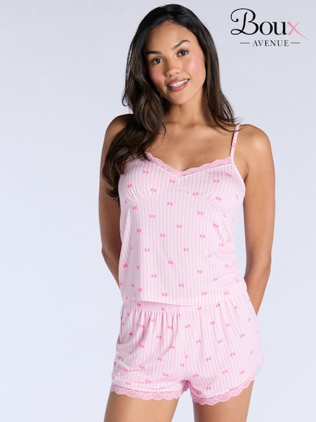 Bow Stripe Lace Trim Cami Set (V25880) | 55 €
