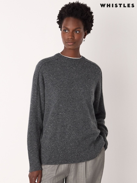 Whistles Cashmere Fleck Seam Neck Knit Jumper (V26095) | 310 €