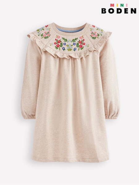 Boden White Embroidered Sweatshirt Dress (V26223) | AED204 - AED227