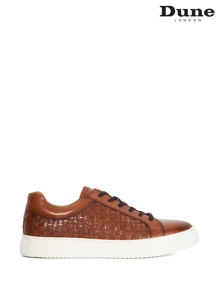 Dune London Brown Tj Woven Lace-Up Trainers (V26297) | €118