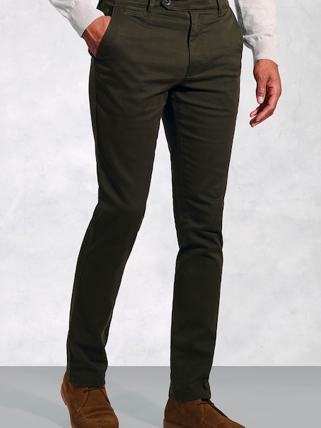 Brook Taverner Green Cavalry Twill Stretch Cotton Trousers (V26415) | €80