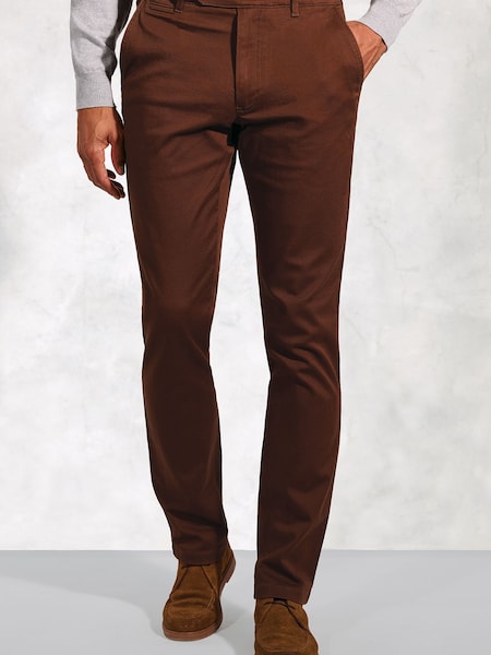 Brook Taverner Brown Cavalry Twill Stretch Cotton Trousers (V26420) | €80