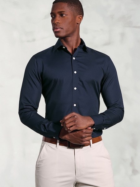 Azul claro - Regular - Brook Taverner Royal Oxford Double Cuff Cotton Shirt (V26422) | 71 €
