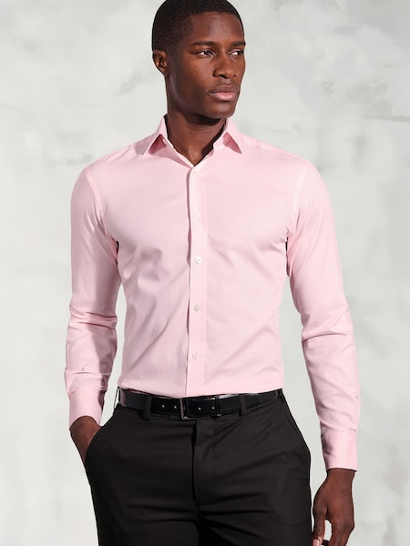 Brook Taverner Pink Royal Oxford Single Cuff Cotton Shirt (V26445) | 247 QAR