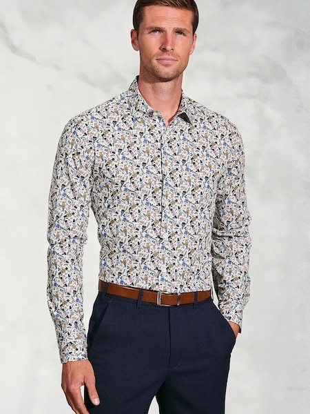 Brook Taverner Natural Nutcracker Print Cotton Shirt (V26447) | €66