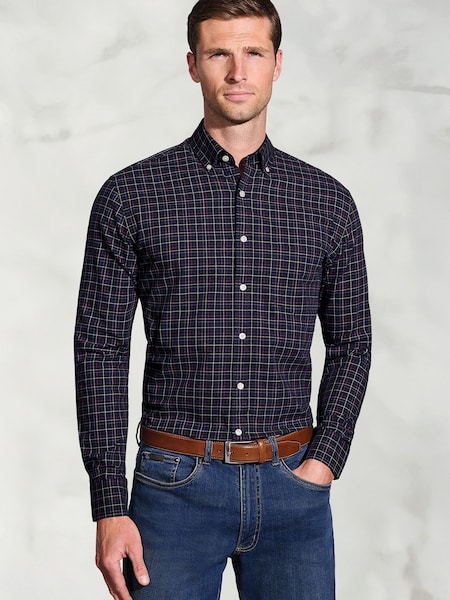 Brook Taverner Blue Small Tattersall Check Cotton Shirt (V26461) | €66