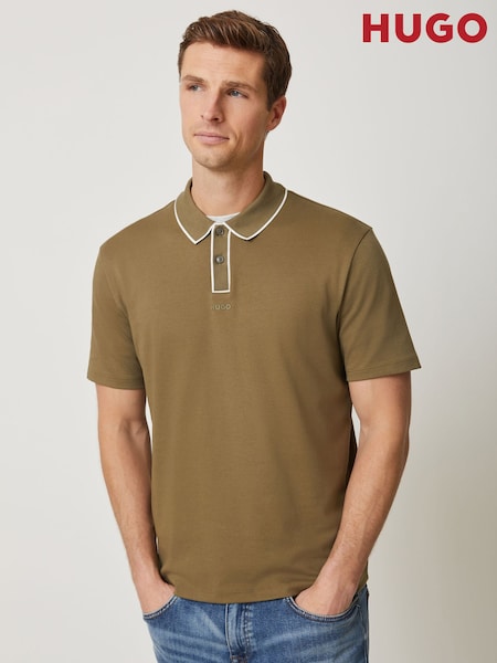 HUGO Green Tipped Placket Polo Shirt (V26564) | AED577