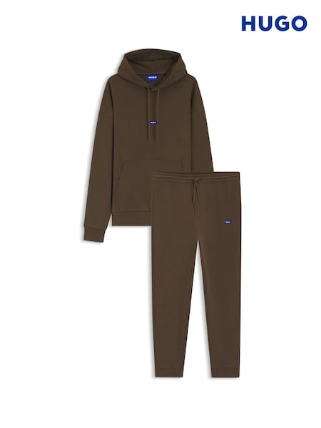 HUGO Brown Logo Tracksuit Hoodie and Joggers Set (V26576) | €264